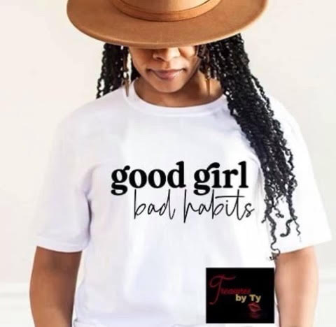 Keep Calm Women's T-shirt I Am Good Girl With Bad Habits Top WD050 – RB  Design Store